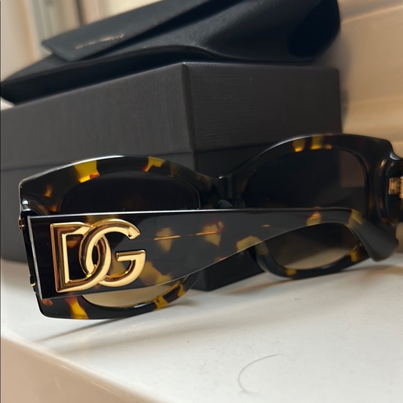 Dolce & Gabbana Brown Oversized Square Sunglasses with...